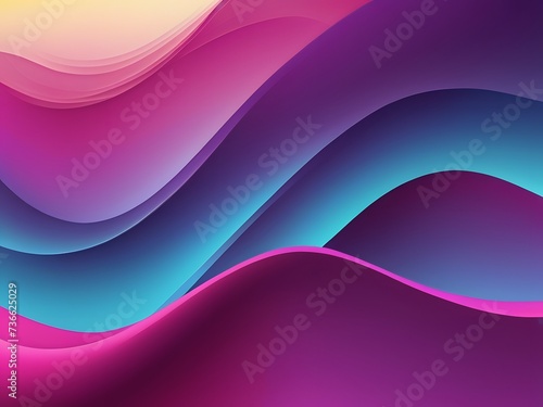 Abstract background with smooth lines in pink  blue  and orange colors. Generative AI