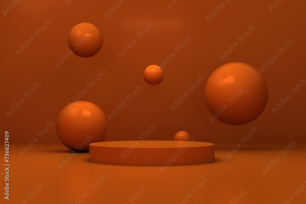 3D-rendered balls on an orange background 3D-rendered balls on an orange background