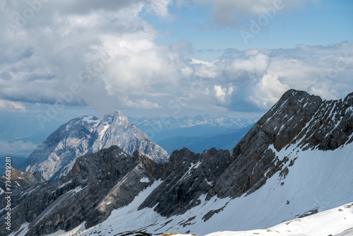 View from the Zugspitze in Bavarian Alps