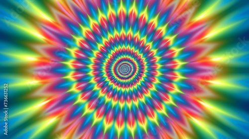 Colorful optical illusion spiraling whirling motion in dynamic square moire pattern