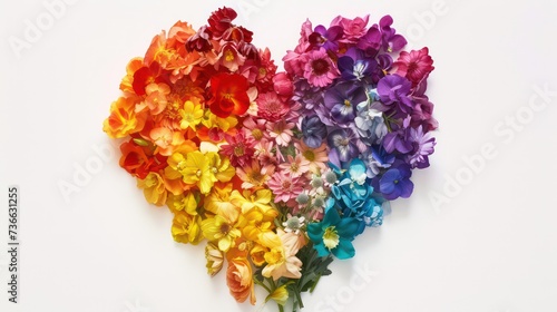 illustration of colored flowers in the shape of a heart