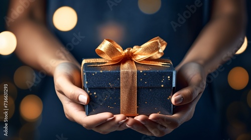 a person holding a gift box © ion