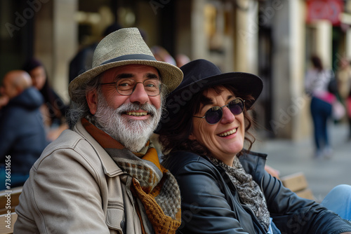 Senior tourist couple in Barcelona © Jelena