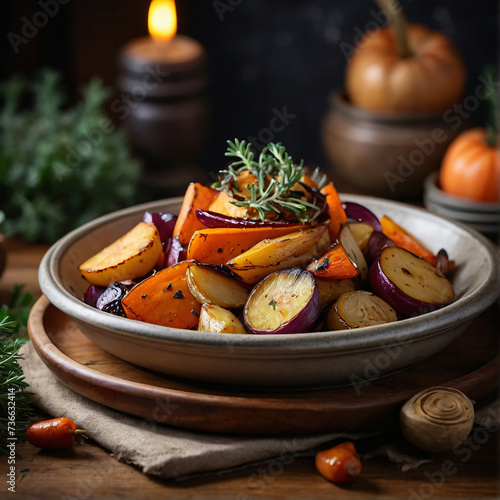 Cider Glazed Roasted Root Vegetables - Autumnal Veggie Medley