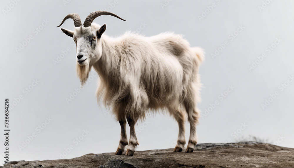 Obraz premium full body of a wild goat, isolated white background 