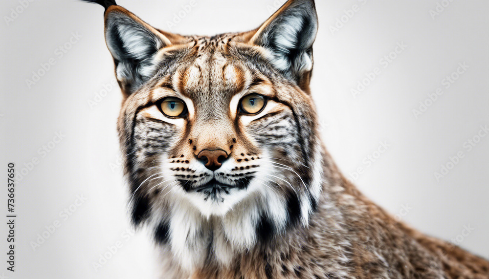 Obraz premium full body of lynx, isolated white background 
