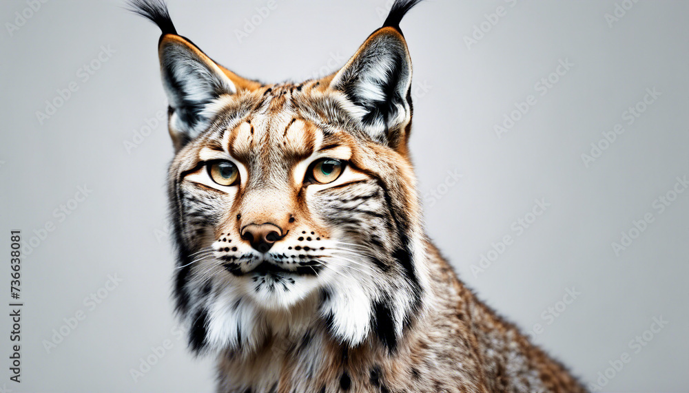 Obraz premium full body of lynx, isolated white background 