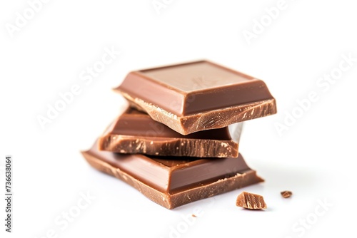 delicious chocolate filled with milk on a white background