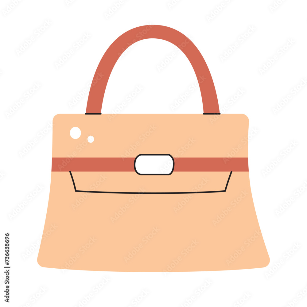 Beige brown purse handbag isolated flat vector illustration Beige brown purse handbag isolated flat vector illustration