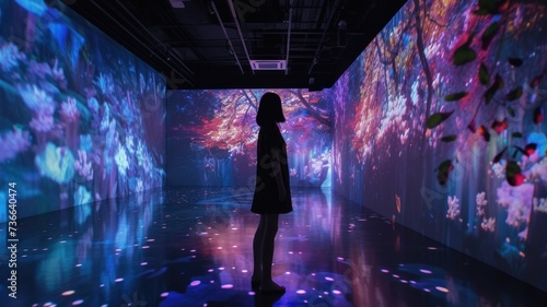 holographic art installation in a museum, demonstrating the creative and immersive possibilities of holographic art