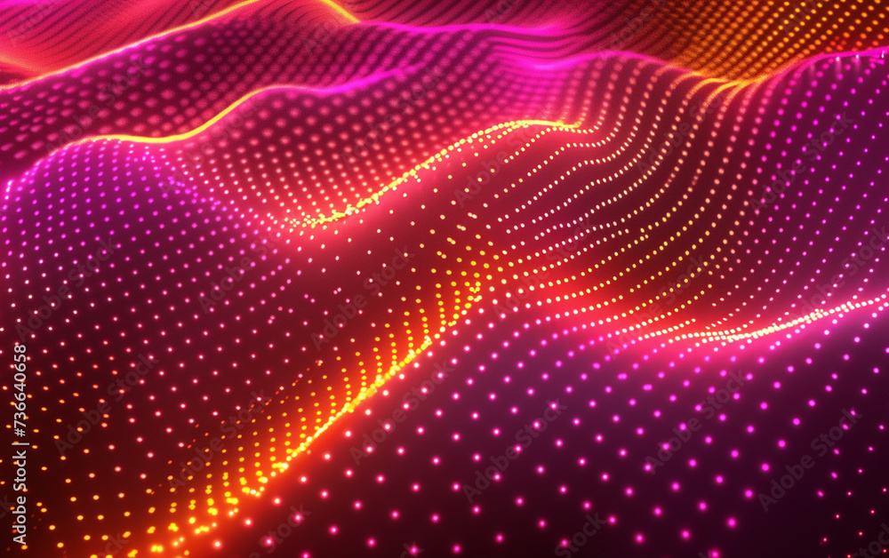 Abstract Waving Particle Technology Background Design. Abstract wave moving dots flow particles Abstract Waving Particle Technology Background Design. Abstract wave moving dots flow particles