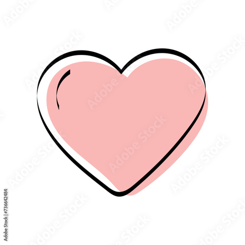 A heart. love. a symbol of love. red. guy. young woman. to stretch out. arm. valentine card. the icon. doodle. colored. vector. on a white background. flat.