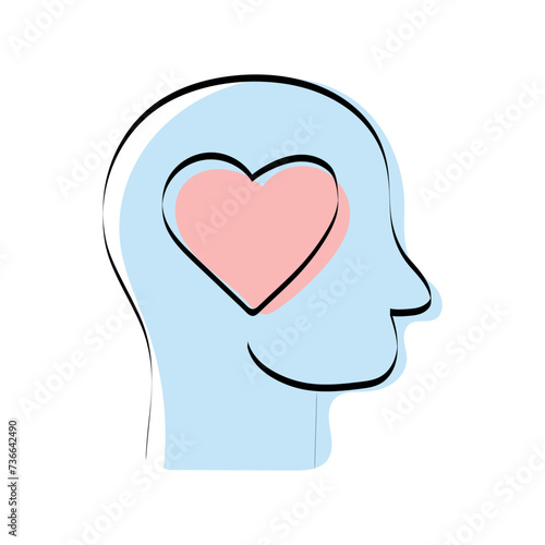 A heart. love. a symbol of love. red. guy. young woman. to stretch out. arm. valentine card. the icon. doodle. colored. vector. on a white background. flat.