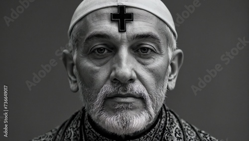 Man of faith. Theology and religion concept. Culture idea. Copy space. photo
