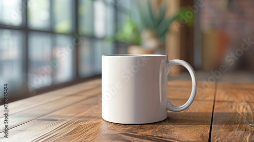 Coffemug with copy space on table empty mock up design