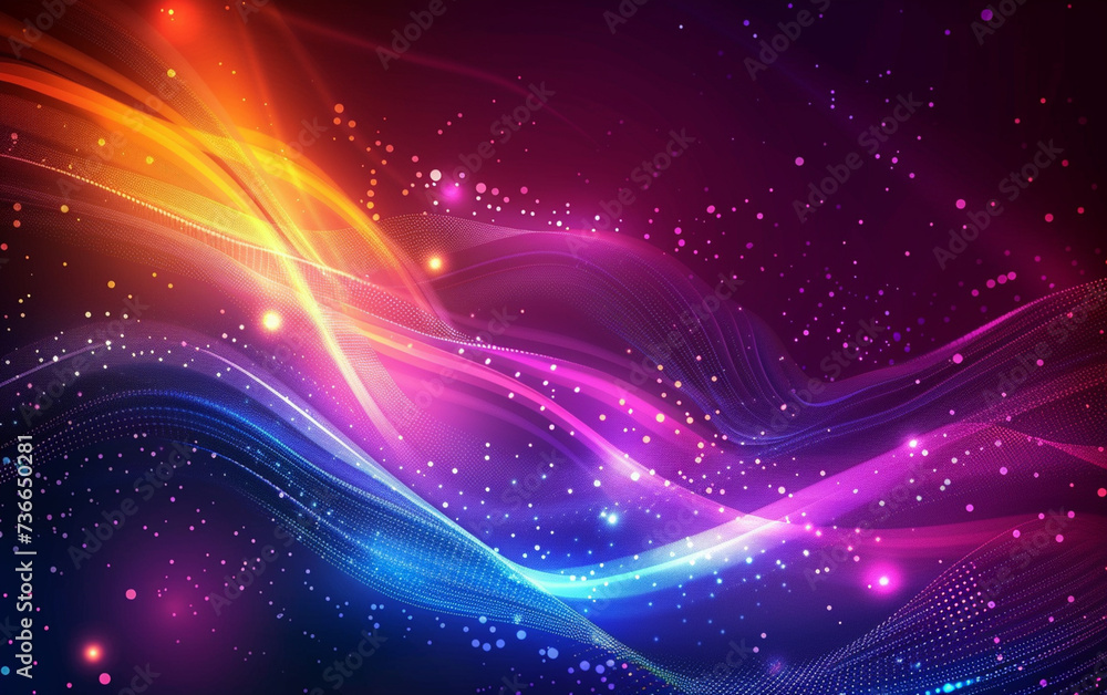 Abstract Waving Particle Technology Background Design. Abstract wave moving dots flow particles Abstract Waving Particle Technology Background Design. Abstract wave moving dots flow particles