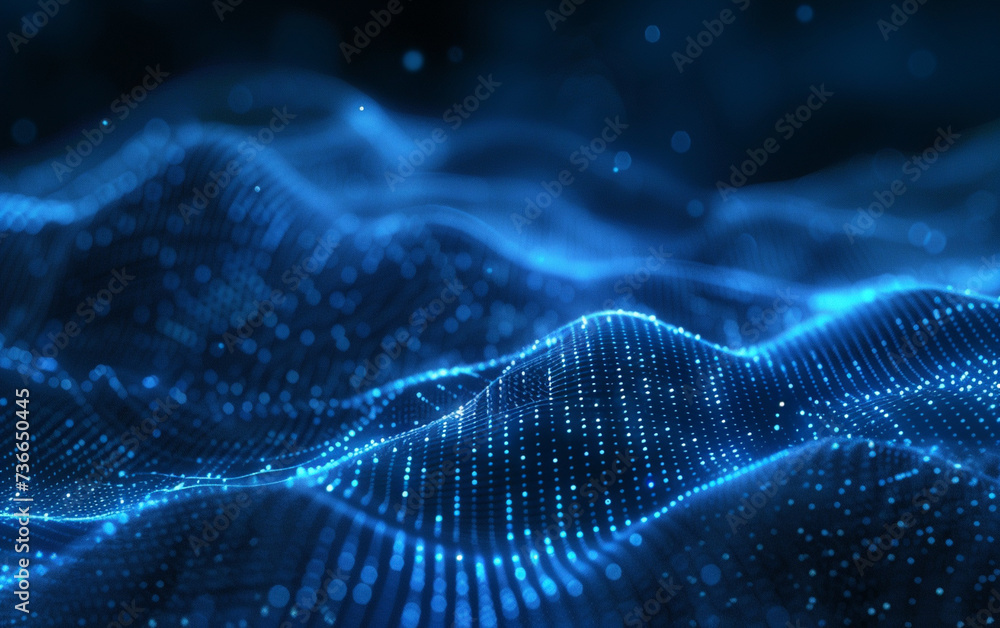 Abstract Waving Particle Technology Background Design. Abstract wave moving dots flow particles Abstract Waving Particle Technology Background Design. Abstract wave moving dots flow particles