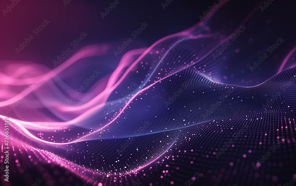 Abstract Waving Particle Technology Background Design. Abstract wave moving dots flow particles Abstract Waving Particle Technology Background Design. Abstract wave moving dots flow particles