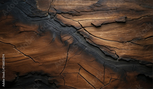 Dark weathered wood with a cracked surface