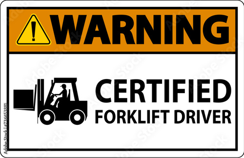Hard Hat Labels, Warning Certified Forklift Driver