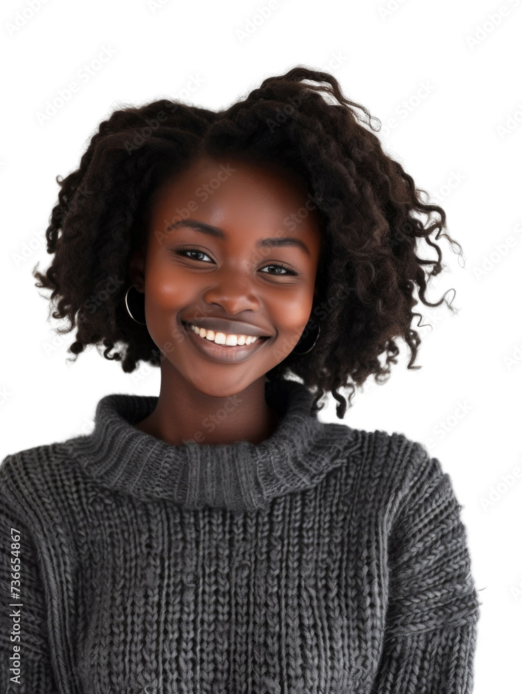 Young and attractive African American transparent background Young and attractive African American transparent background