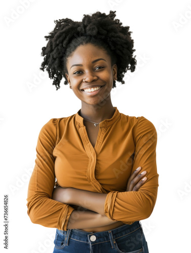 Young and attractive African American transparent background