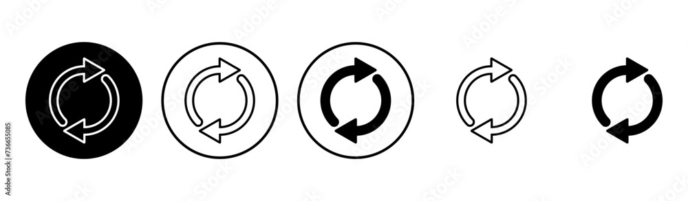 Refresh icon set. Reload icon vector. Update icon. Refresh icon set. Reload icon vector. Update icon.