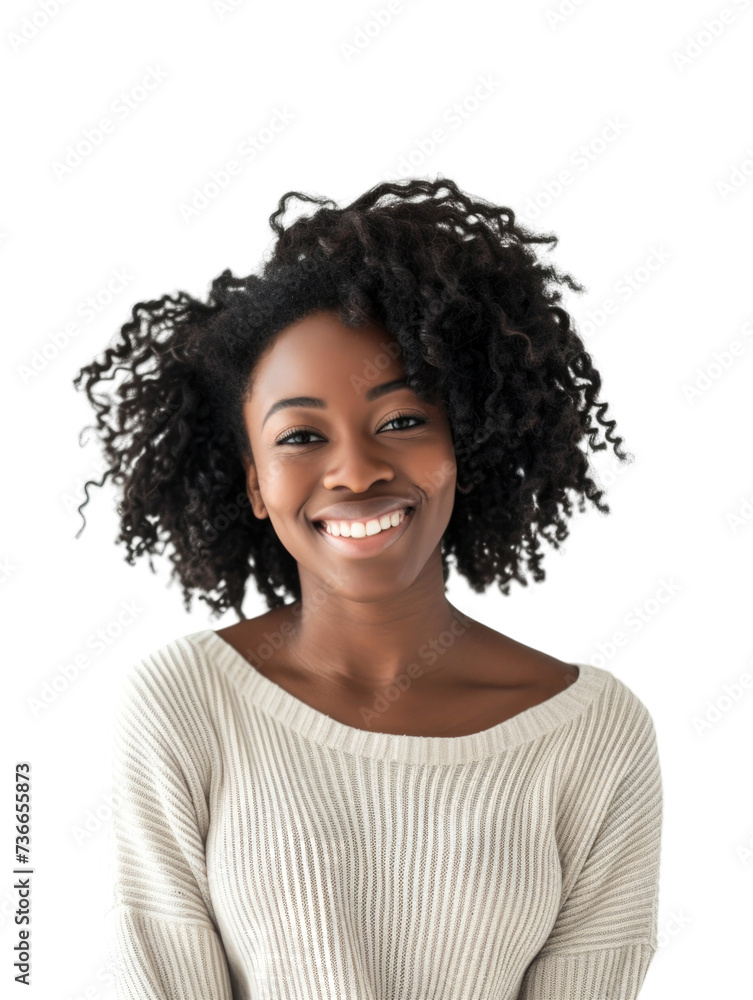 Young and attractive African American transparent background