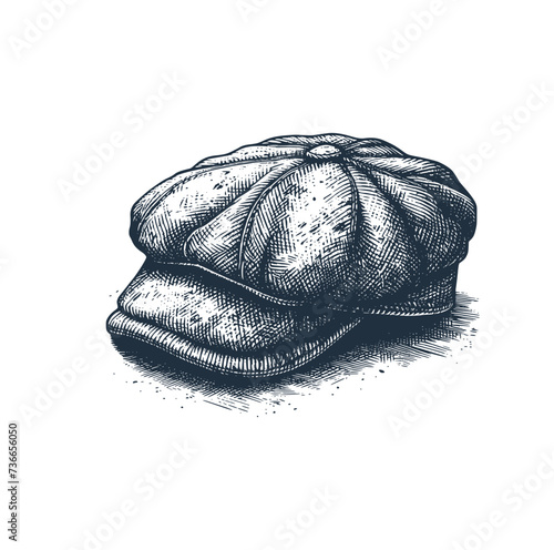 Newsboy Hat rough sketch. Vector illustration. photo