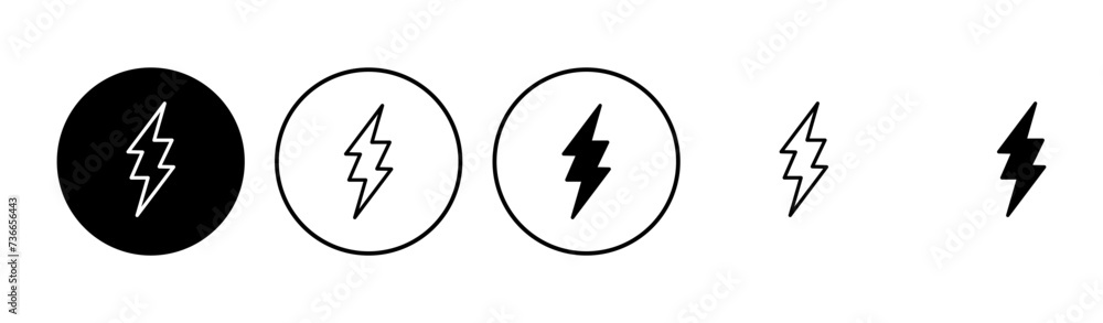 Lightning icon set. electric icon vector. power icon. energy sign Lightning icon set. electric icon vector. power icon. energy sign