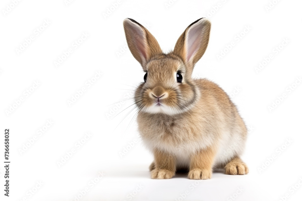 Image of pygmy rabbit on white background. Wildlife Animals, Mammals, Illustration, Generative AI. Image of pygmy rabbit on white background. Wildlife Animals, Mammals, Illustration, Generative AI.