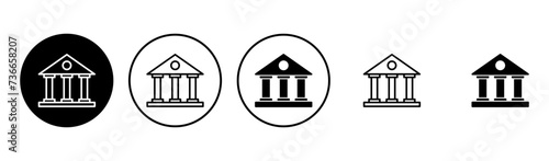 Bank icon set. bank vector icon, museum, university