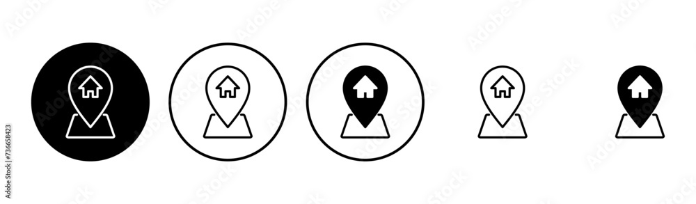 Obraz premium Address icon set. home location icon vector