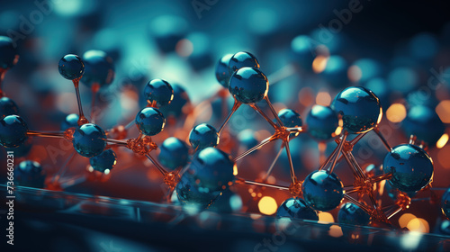 Molecule model.  Molecular chemistry scientific research concept.