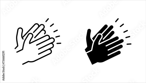 clapping hand icon set, vector illustration isolated on white background