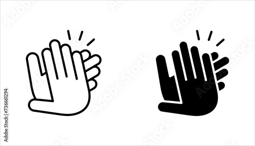 clapping hand icon set, vector illustration isolated on white background photo
