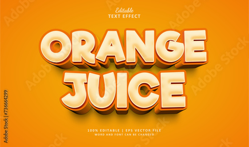 Orange Juice Editable Text Effect Style 3d Bold Orange Theme Summer Holiday