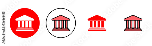 Bank icon set illustration. Bank sign and symbol, museum, university
