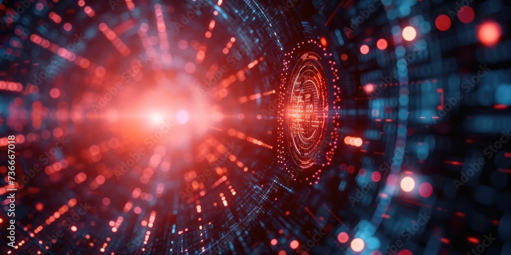 Cybersecurity framework depicted through a futuristic interface, emphasizing robust data security and network defense Cybersecurity framework depicted through a futuristic interface, emphasizing robust data security and network defense