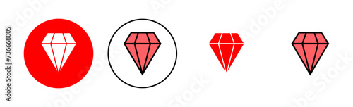 Diamond icon set illustration. diamond gems sign and symbol