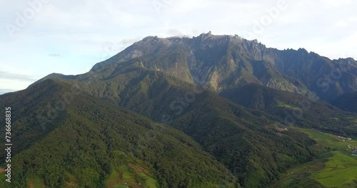Aerial view of majestic Mount Kinabalu, Sabah Malaysia