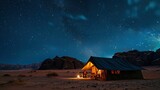 Remote desert stargazing, night sky brimming with stars, showcases exploration's allure