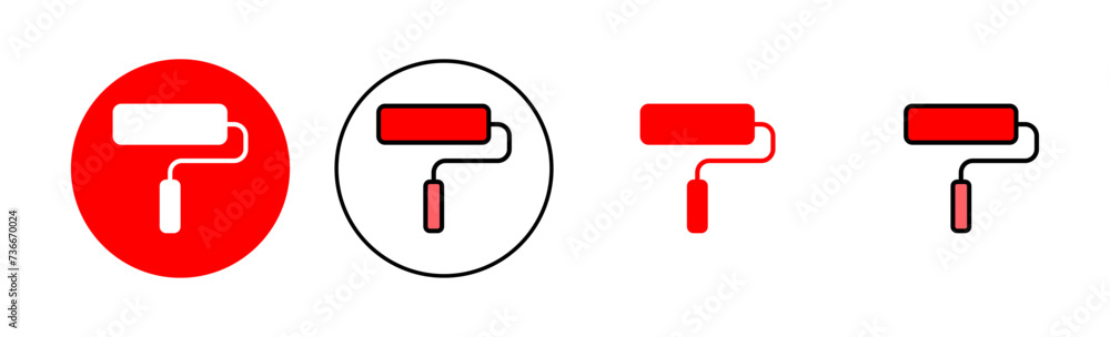 Paint icon set illustration. paint brush sign and symbol. paint roller icon vector Paint icon set illustration. paint brush sign and symbol. paint roller icon vector
