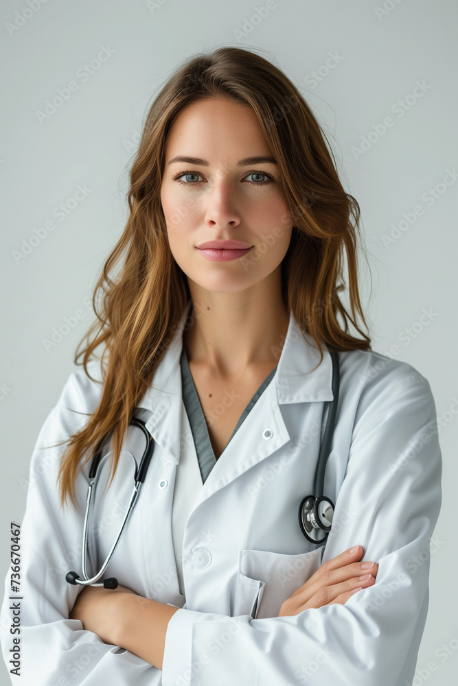 portrait of a female doctor isolated on a white background portrait of a female doctor isolated on a white background