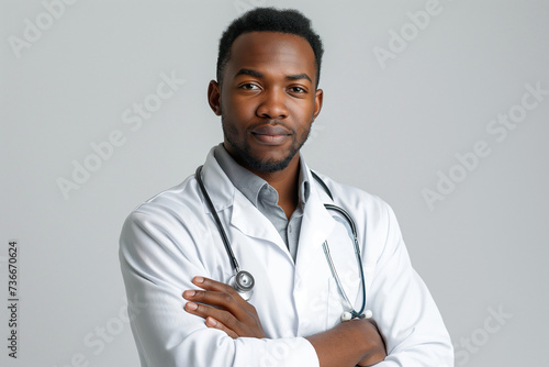 Obraz na płótnie portrait of a doctor isolated on a white background w salonie