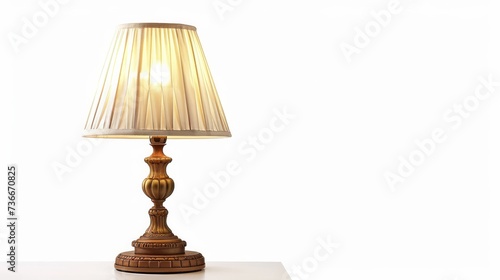 A vintage table lamp isolated on a white background, provided with a clipping path for easy extraction