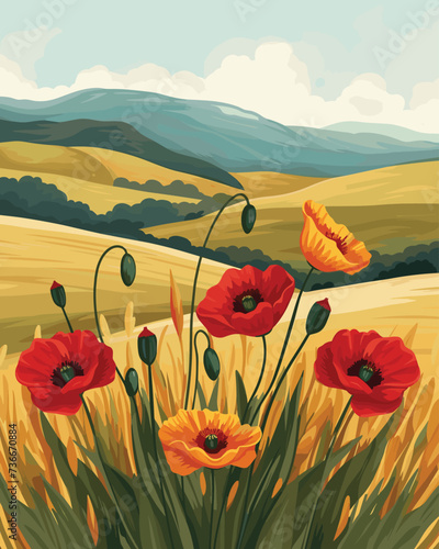 Field of Vibrance: Wild Poppies and Daisies in the Meadow, Cover Design