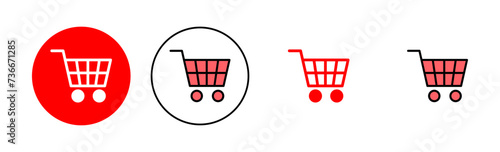 Shopping icon set illustration. Shopping cart sign and symbol. Trolley icon