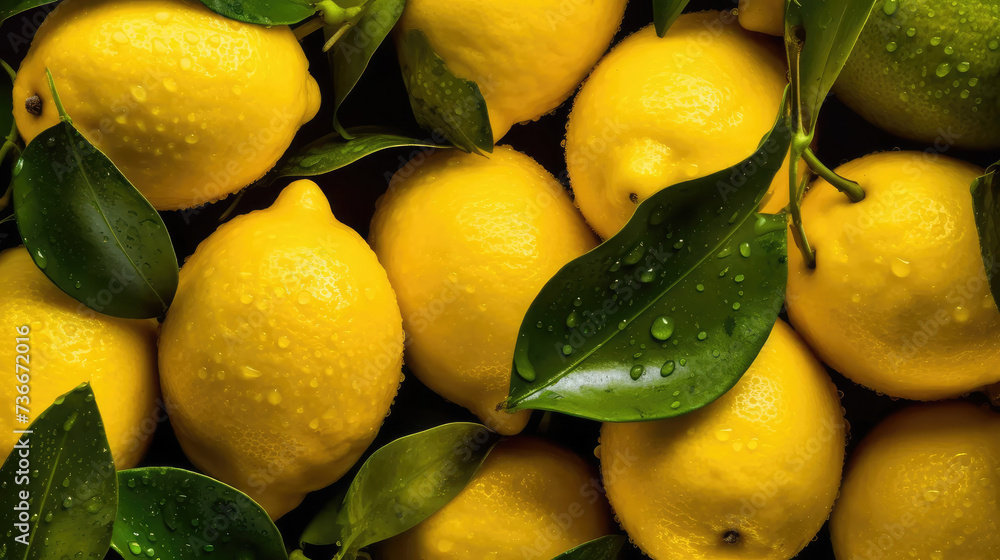 lemon close up. background of fresh fruits with bright colors