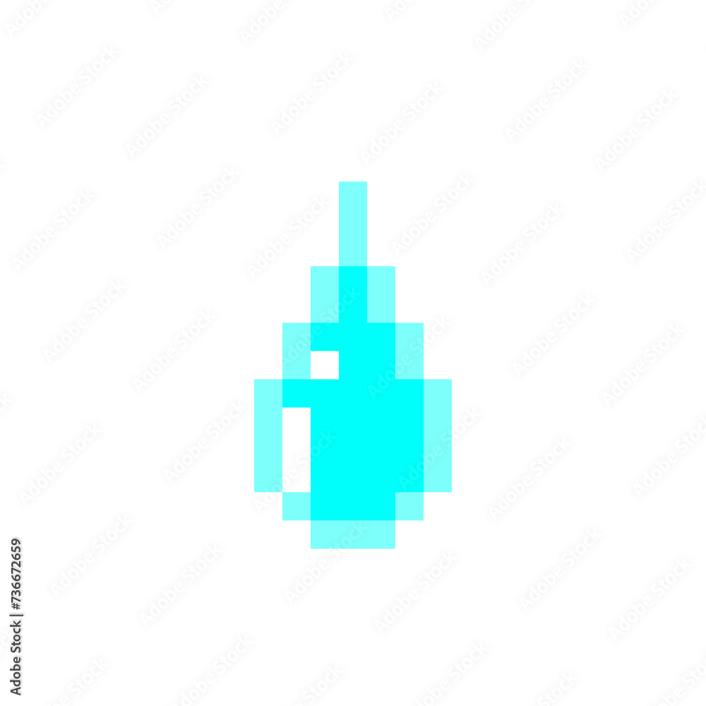 Obraz premium ドットで描かれた青い水滴のゲームイラスト